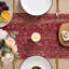 Chemin de table en gaze bourgogne et or, 6 pièces, 3 m (120 pouces), paillettes métallisées, transparent, idéal pour décorer une table lors d'un repas, un mariage, un anniversaire ou toute autre occasion spéciale à la maison.