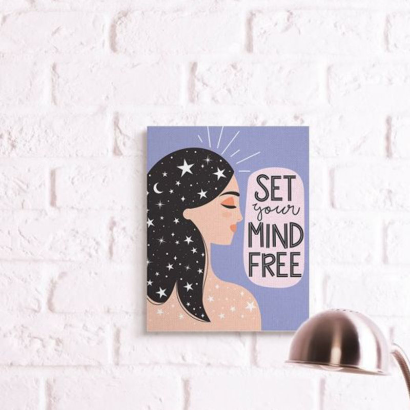 «Set Your Mind Free Expression», reproduction d'art textuel féminin par Ilis Avilés, H 20 po x l 16 po