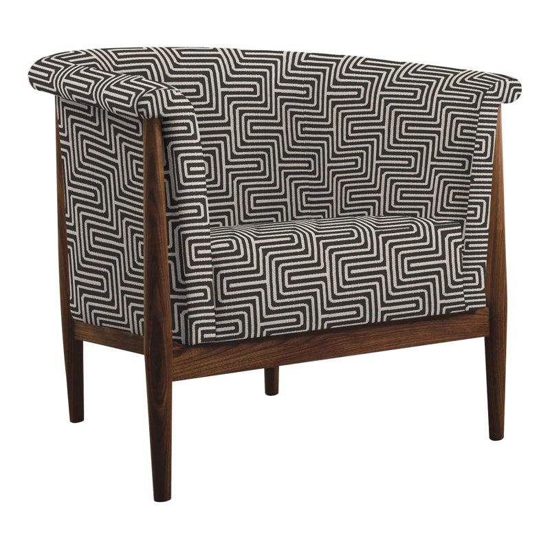 Fauteuil demi-tonneau l 34,5 po Walnut Grove, Perigold Onyx