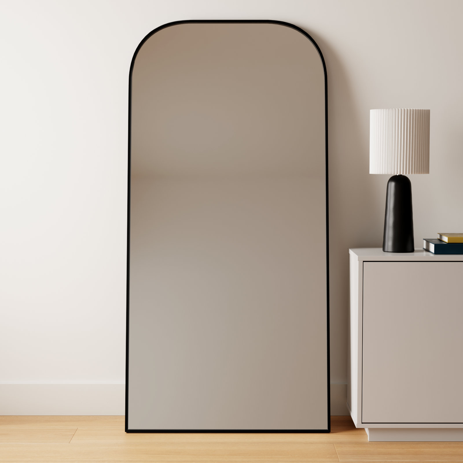Sabine Metal Wide Arch Wall Mirror, 72" x 35", Black