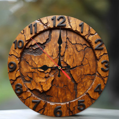 Horloge murale rustique en bois