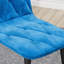 Ensemble de 4 chaises de salle à manger en velours bleu, pattes en fer pour un confort optimal - Structure renforcée, assise rembourrée