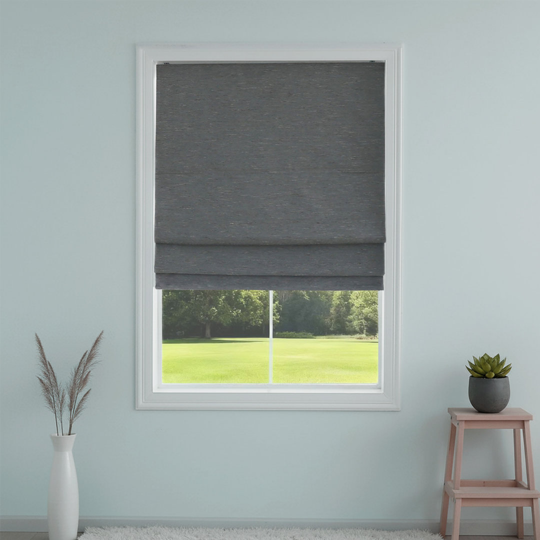 Cordless Room Darkening Roman Window Shades with Woven Fabric Symple Stuff 