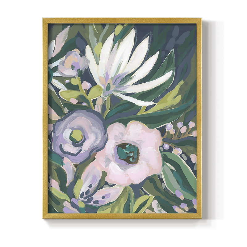 «Mauve Jungle Garden II», reproduction encadrée - bois massif, H 21 po x l 17 po, Doré