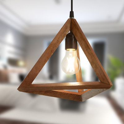 12" W Blake Metal And Mango Wood Novelty Pendant - Gracie Oaks