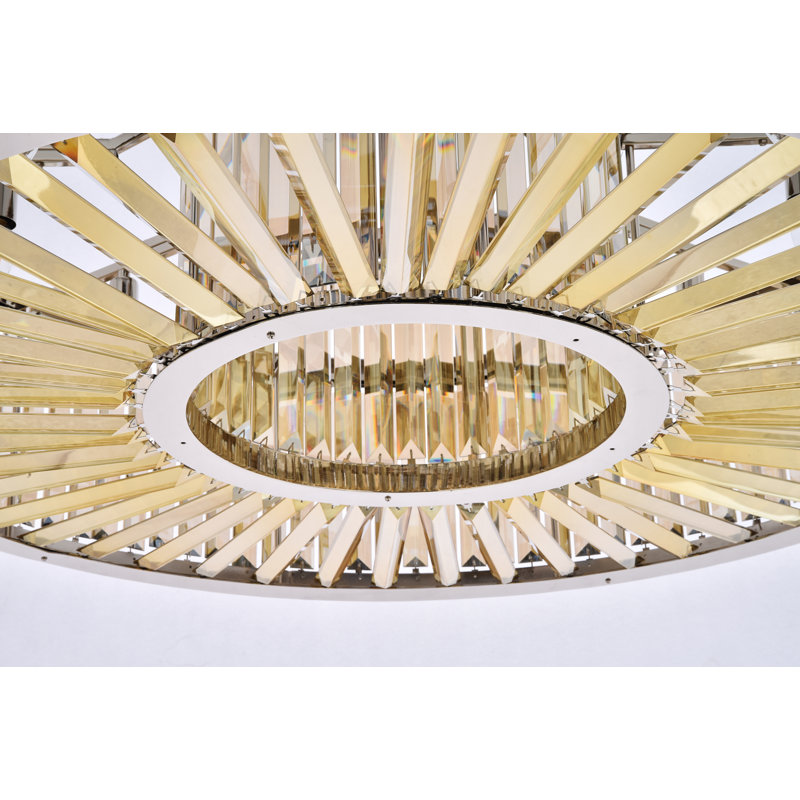Dorinda 10 - Light Dimmable Drum Chandelier, Polished Nickel, Smoky