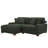 2 - Piece Upholstered Green Corduroy Modular Sectional Sofa with Pillow Back and Solid Wood Legs-2011520428-1947813341