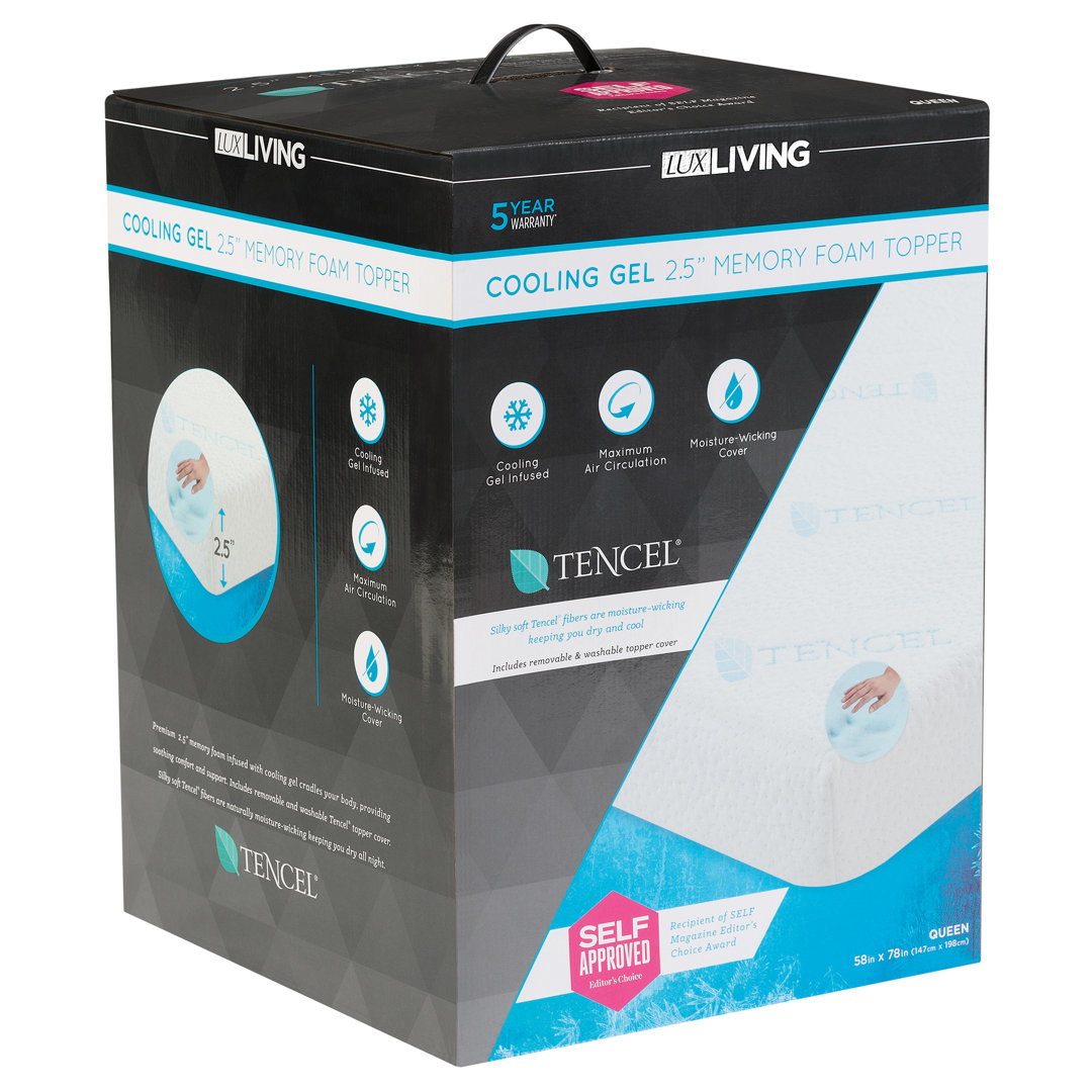 2.5'' Memory Foam Mattress Topper LuxLiving Bed 