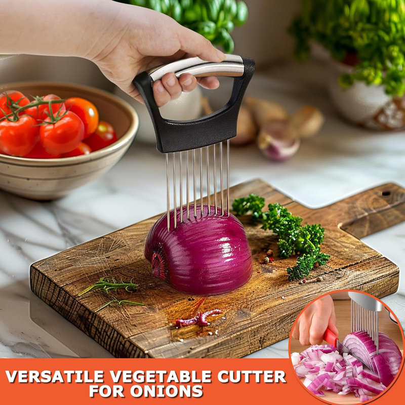 Stainless Steel Bench Scraper & Onion Holder