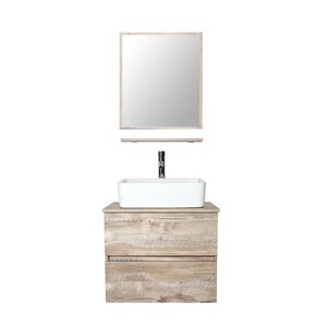 Millwood Pines Lenwood 24'' Wall Mounted Single Bathroom Vanity with ...