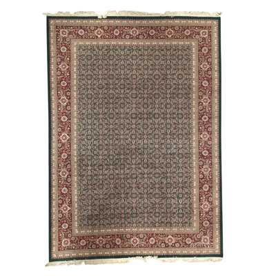 Tapis vert et vin noué à la main de haute qualité