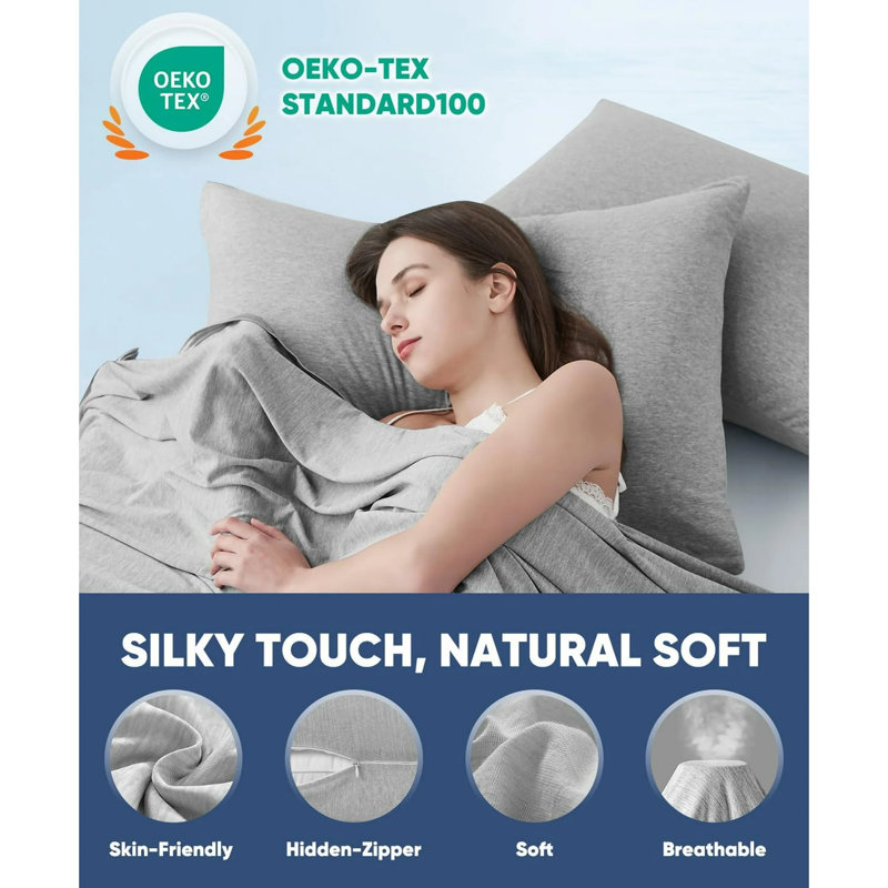 Cooling Pillow Case All Seasons for Hot Sleepers, Pillow Covers with Invisible Zipper, Queen, Queen Pillowcase