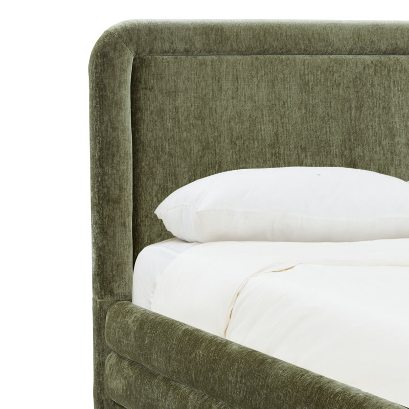 Abelina Jollie Chenille Bed, Queen, Olive Green