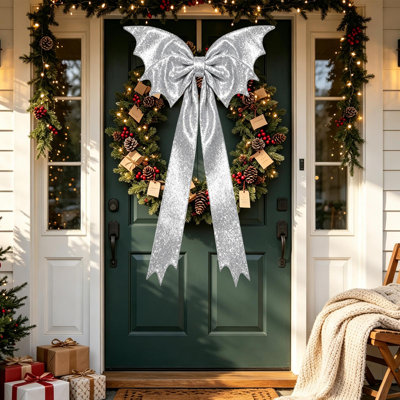 Christmas Decorations Extra-Large Christmas Bow Decoration Good For The Top Of The Tree Porches Windows Fireplaces And Party Decorations For Christmas