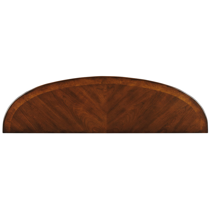Nutmeg Demilune Wood Console Table with Storage