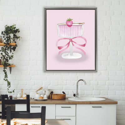Coquette Strawberry Cocktail Floating Frame, design by Nina Jacobs