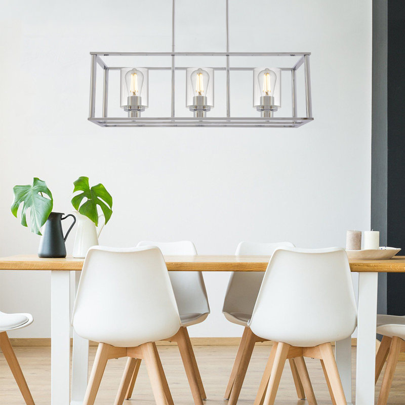 Mesick 3 - Light Kitchen Island Pendant, Chrome
