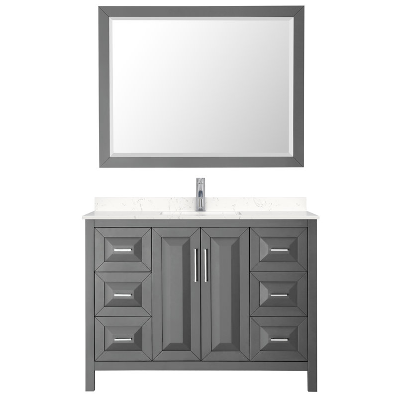 Daria 48'' W Single Vanity, Dark Gray, Polished Chrome