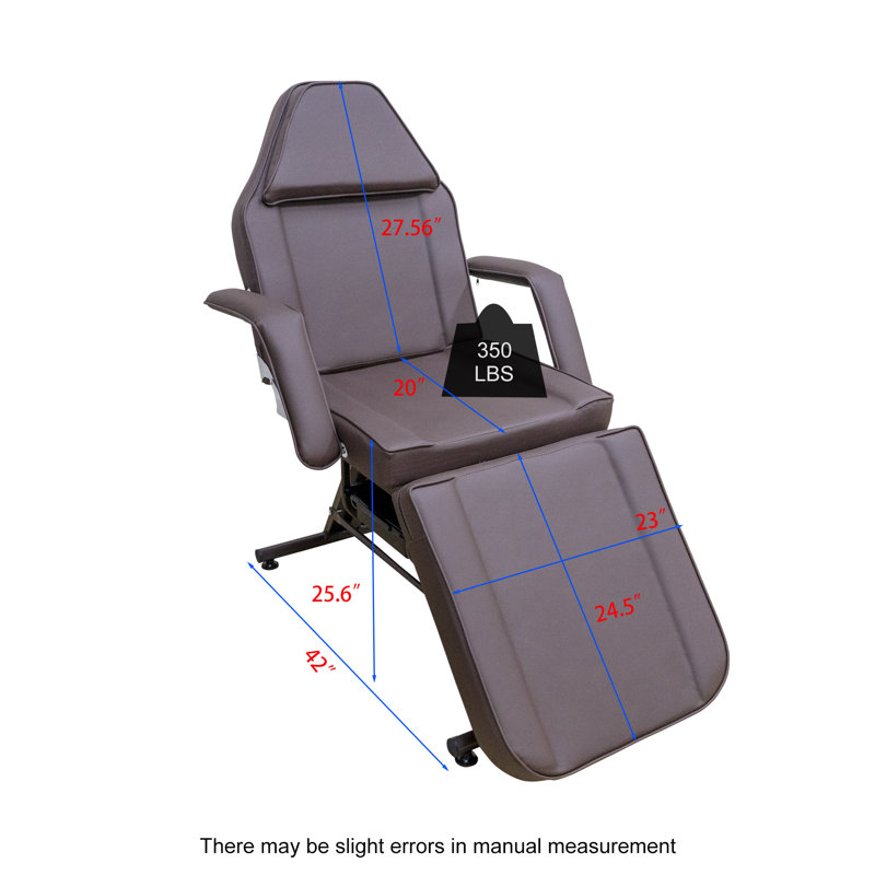 Adjustable Tattoo Spa Facial Salon Recliner, Adjustable 3-Section Lash Tattoo Bed, 72 Inches Facial Spa Chair For Artist Beauty Massage Salon