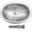 Lavabo de salle de bain ovale en acier inoxydable 16,73 "x 11,81"