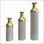 Decorative Metal Vases Set of 3 with Leaf Pattern Tall Narrow Silhouette for Living Room Entryway Decor