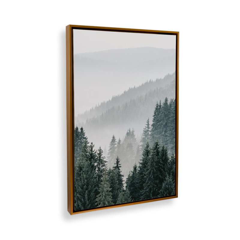 Bleron sur toile, 38" H x 26" W, Cadre flottant or poli
