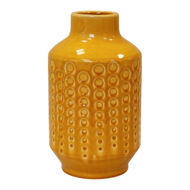 Yellow Ceramic Vase 25cm, Blue