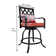 Arsalaan 29"W Enlarged Swivel Metal Outdoor Bar Stools with Cushion