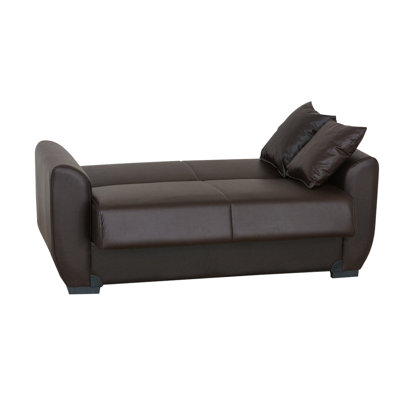 Rege Leather Convertible Sofa Bed