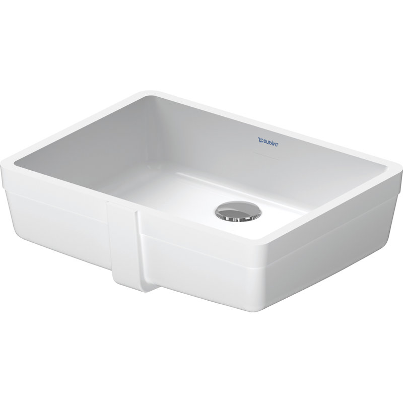 Vero Ceramic Rectangular Undermount Bathroom Sink with Overflow
