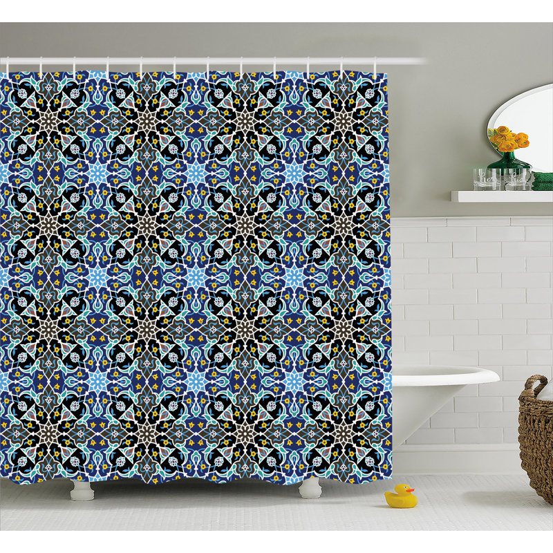 Rideau de douche simple à motif arabe eastern Gregg, H 84 po x l 69 po
