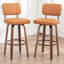 Tabouret de bar pivotant rembourré avec structure en bois-113262447-113262446