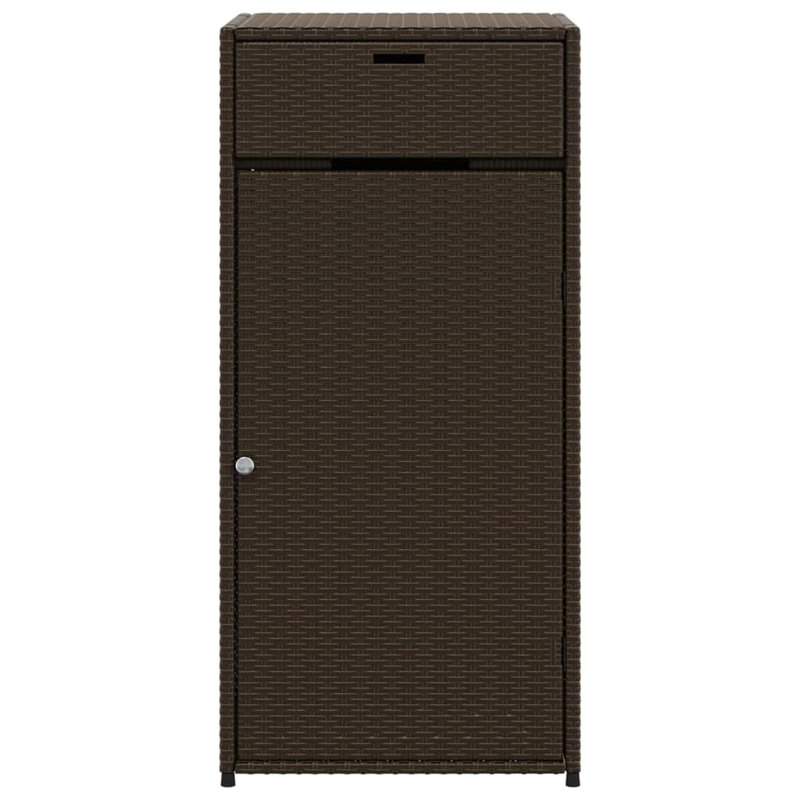Garden Storage Cabinet 55X55x111 Cm Poly Rattan, Brown