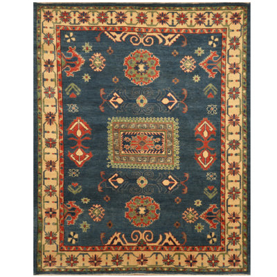 Lugarda One-of-a-Kind 5'5" X 6'10" Wool Area Rug in Blue