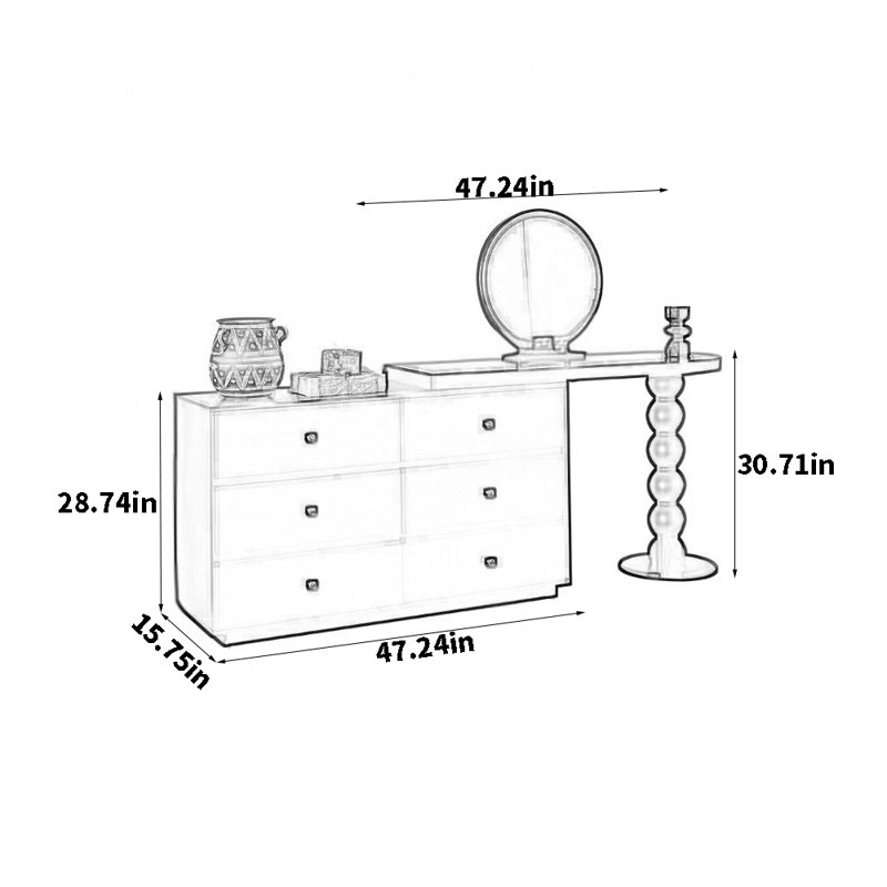 Commode noire rétro