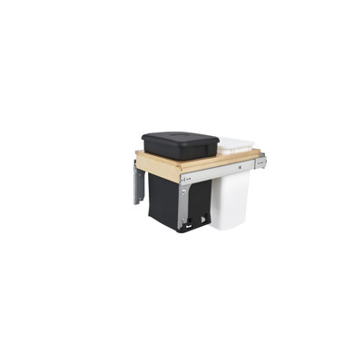 Wood Top Mount Pullout Trash/Waste And Compost Container