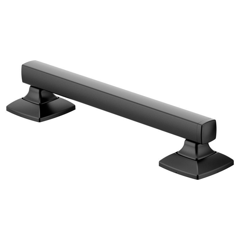 Moen Voss Stainless Steel Transitional Bathroom Grab Bar, 3.13'' H x 15.13'' L, Matte Black