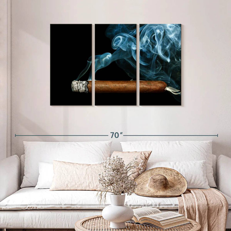 Senne Cigar With Smoke, 28" H x 45" W