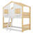 Twin Over Twin House Bunk Bed With Safety Guardrails And Ladder-1757440231
