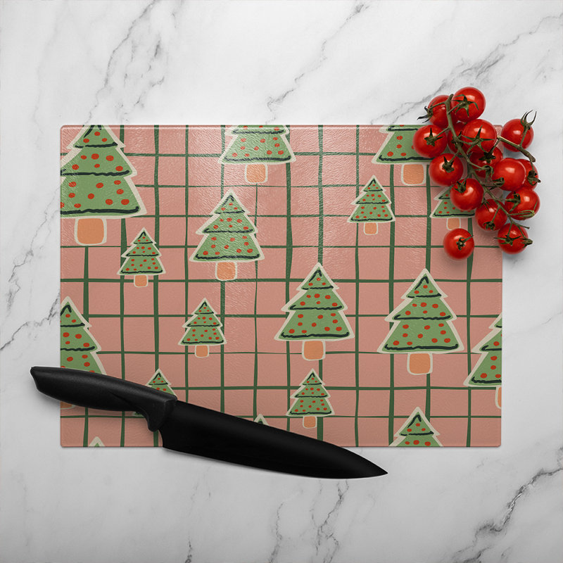 Winter Cookies Dining Glass Chopping Board