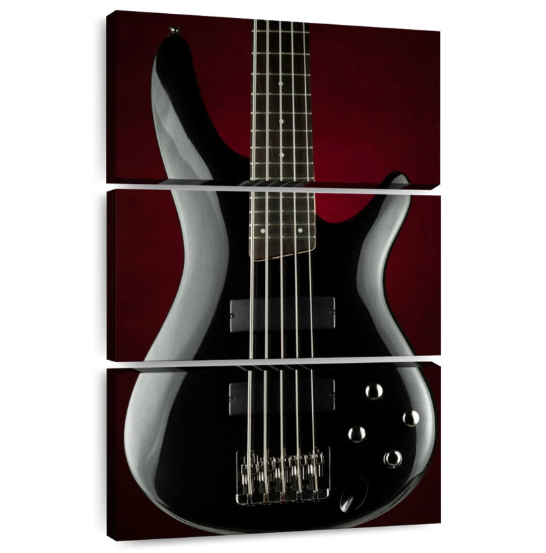 Abarca Black Electric Guitar, 38" H x 24" W