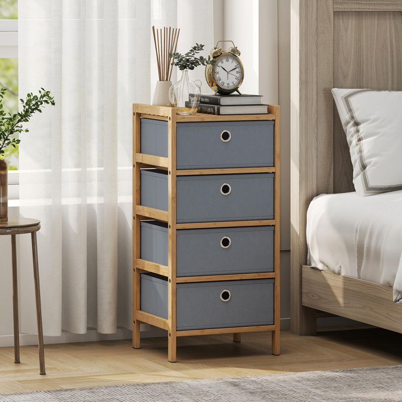 4 Drawer Storage Drawer, Light Grey
