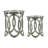 Set of 2 Nesting Side Tables, Aluminum Loop Frame, Nickel Finish, 19 & 17 Inch Rounds