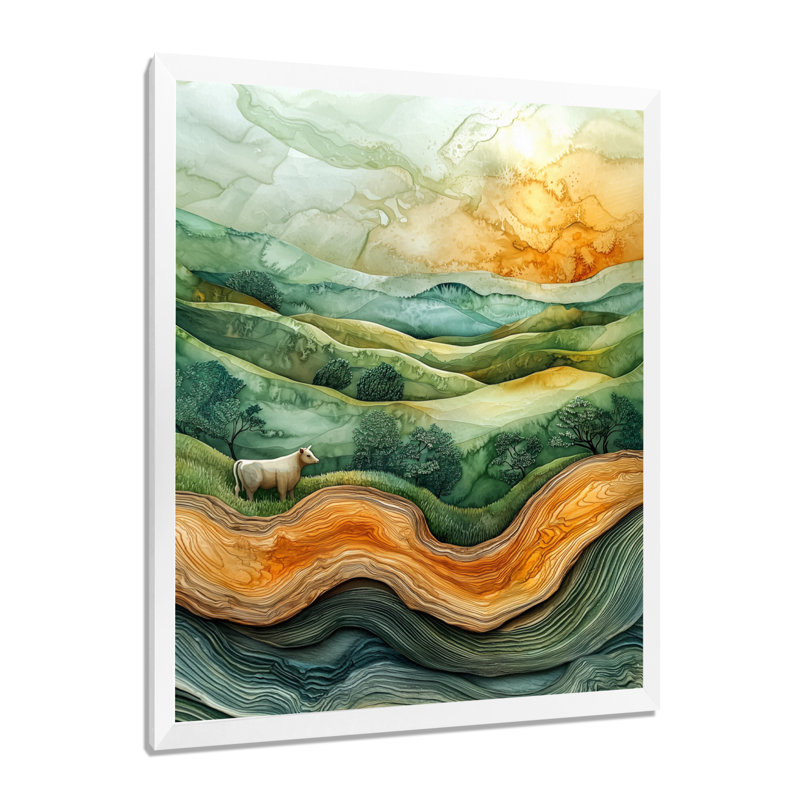 Gennarino - animaux, art mural, H 20 po x l 12 po, Picture Framed, Blanc
