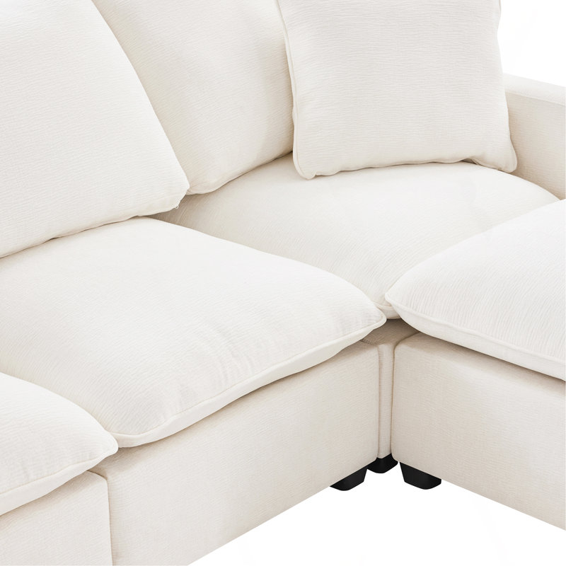 Canapé modulaire en forme de U 110 * 57 ", Blanc