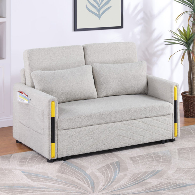 Causeuse-lit en velours de 55,5 po Perseo