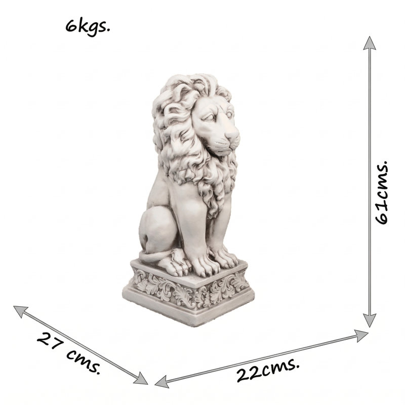 SMALL LION 61cm Antique Stone Effect
