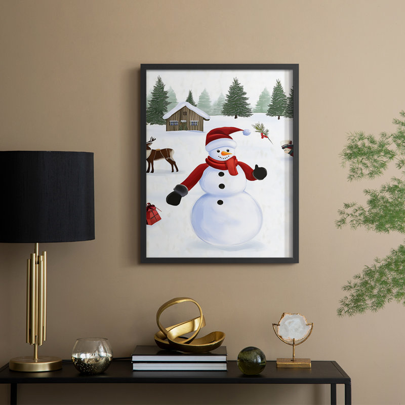 «Christmas Holiday Art» CECXCV, reproduction d'art encadrée - bois massif, Noir, noir, noir, noir, H 30 po x l 24 po