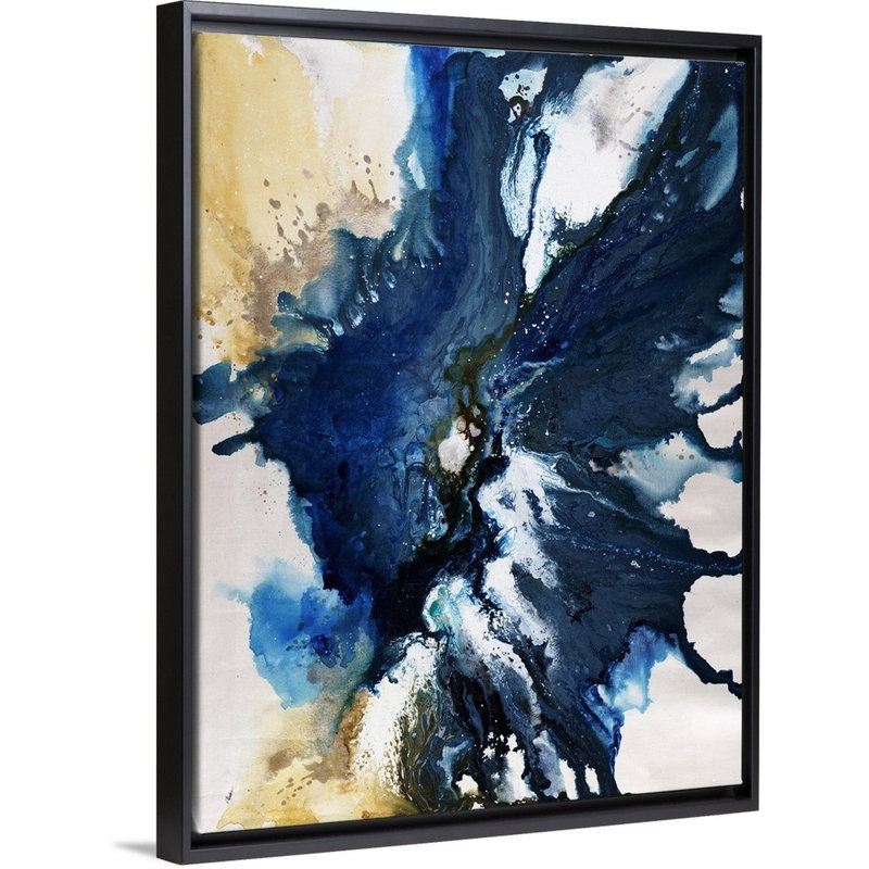 «Uniform Pitch» par Rikki Drotar - peinture sur toile, H 41,7 po x l 31,7 po x P 1,75 po, Cadre flottant noir