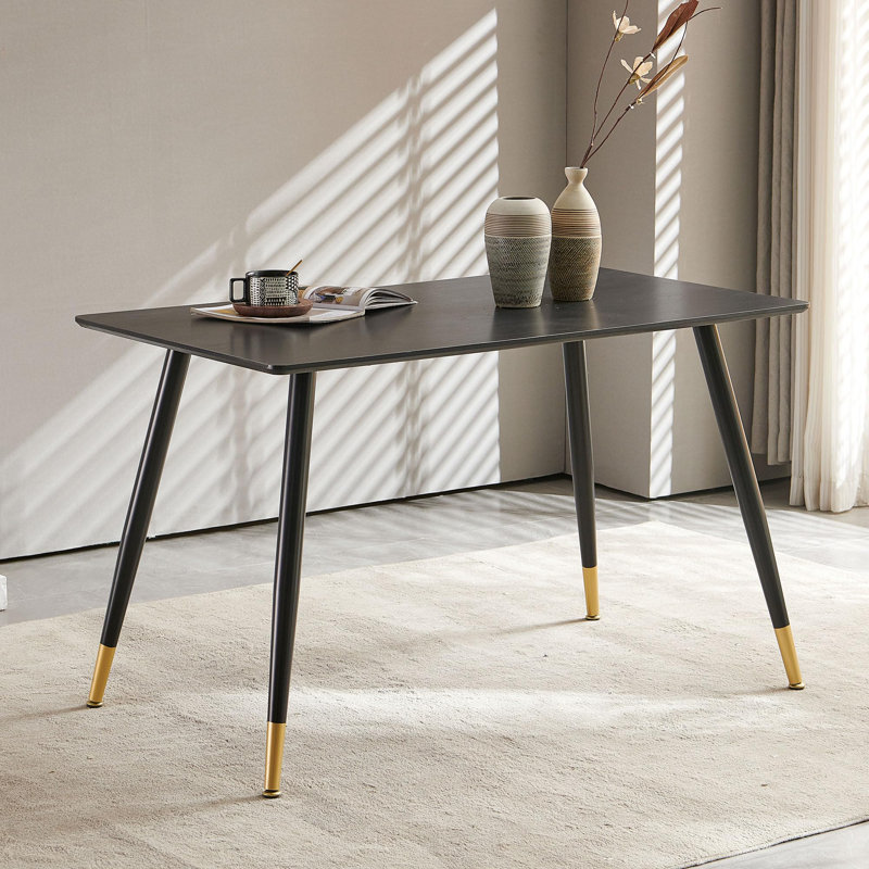 Vonda 47" Modern Rectangle Dining Table With MDF Top & Metal Frame